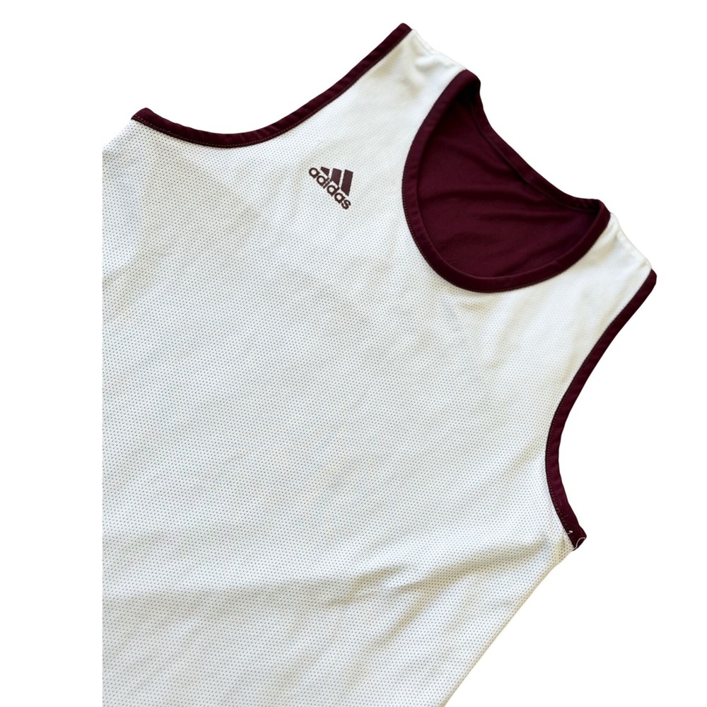 Adidas Reversible Basketball Jersey Mini Dress Maroon White Climalite Streetwear - Picture 2 of 13